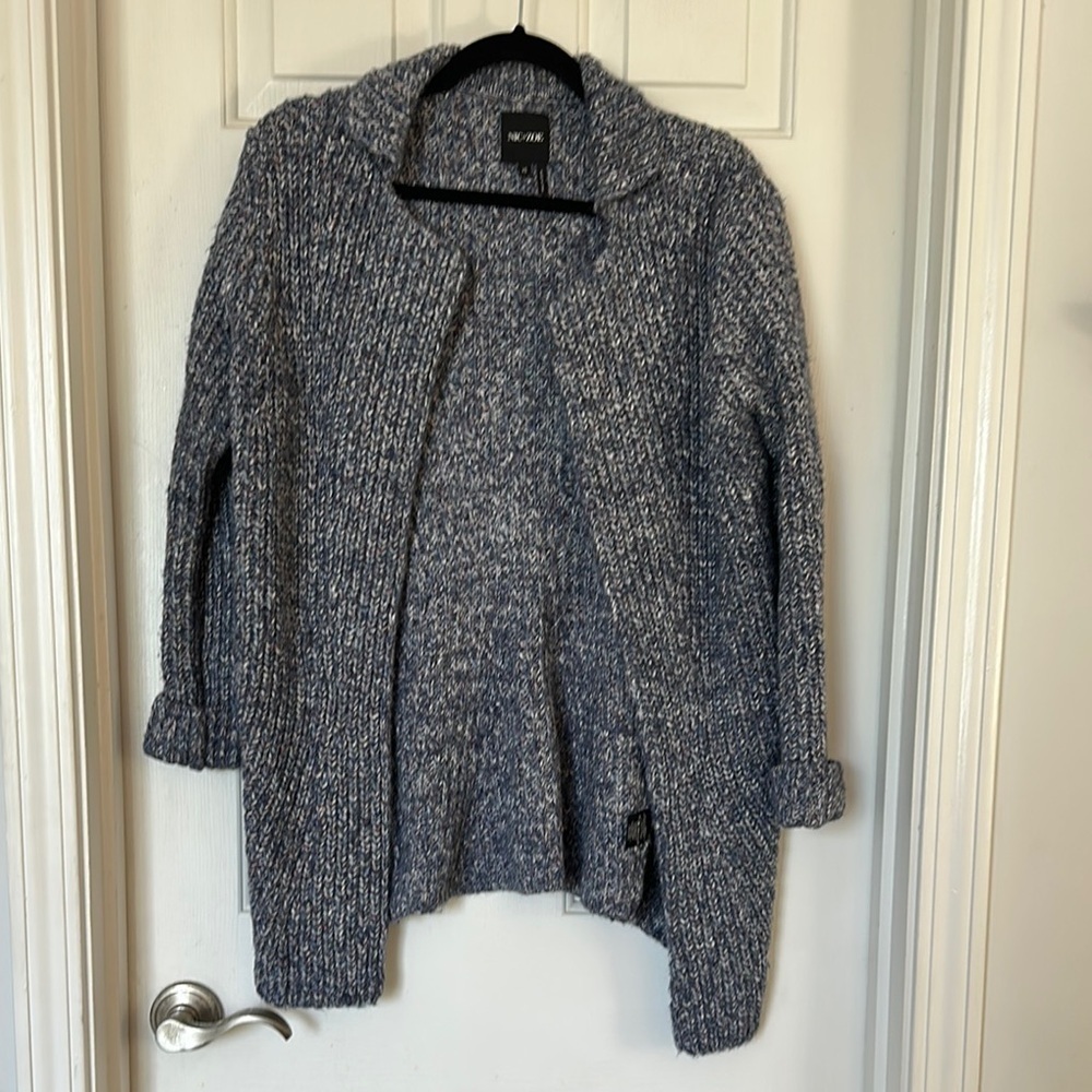 Nic + Zoe blue knit open front cardigan XS